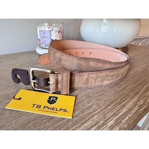 TB Phelps NWT Genuine Calfskin Leather Belt Men’s Size 44